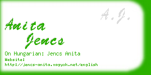 anita jencs business card